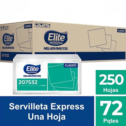 SERVILLETA DISPENSADOR H/S EXPRESS CLASSIC 10 x 21 CM 250 HJS x 72 PQTES -ELITE