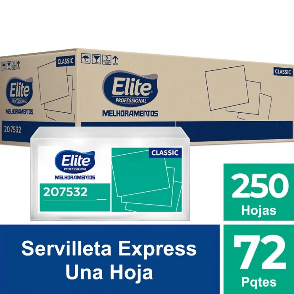 SERVILLETA DISPENSADOR H/S EXPRESS CLASSIC 10 x 21 CM 250 HJS x 72 PQTES -ELITE 1