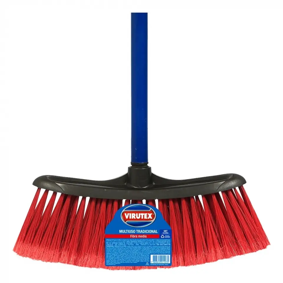 Escobillón multiuso tradicional fibra media con mango ROJO -VIRUTEX 1