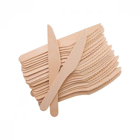 Cuchillos de madera ecológicos 17 cm 100 UND -TUGOU