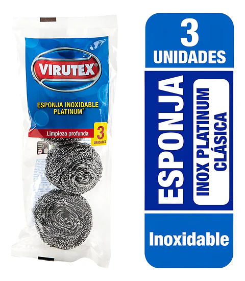 Esponja Inoxidable Abrasiva, 3 unidades VIRUTEX