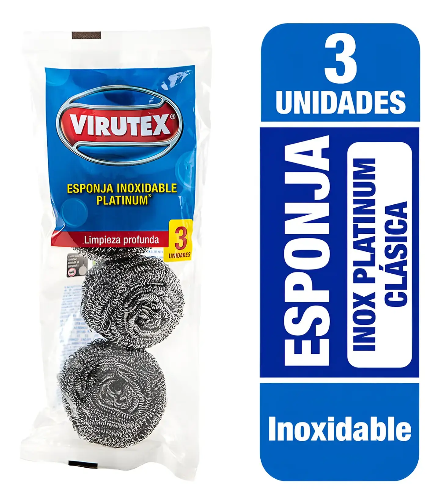 Esponja Inoxidable Abrasiva, 3 unidades VIRUTEX 1