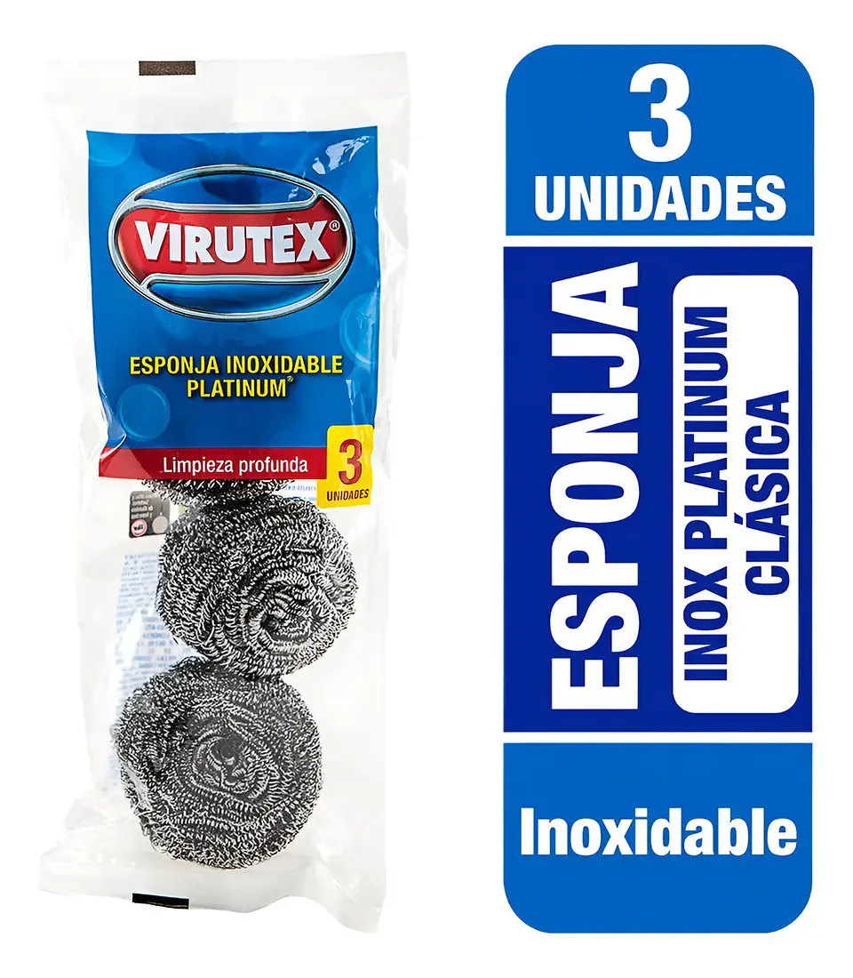 Esponja Inoxidable Abrasiva, 3 unidades VIRUTEX 1