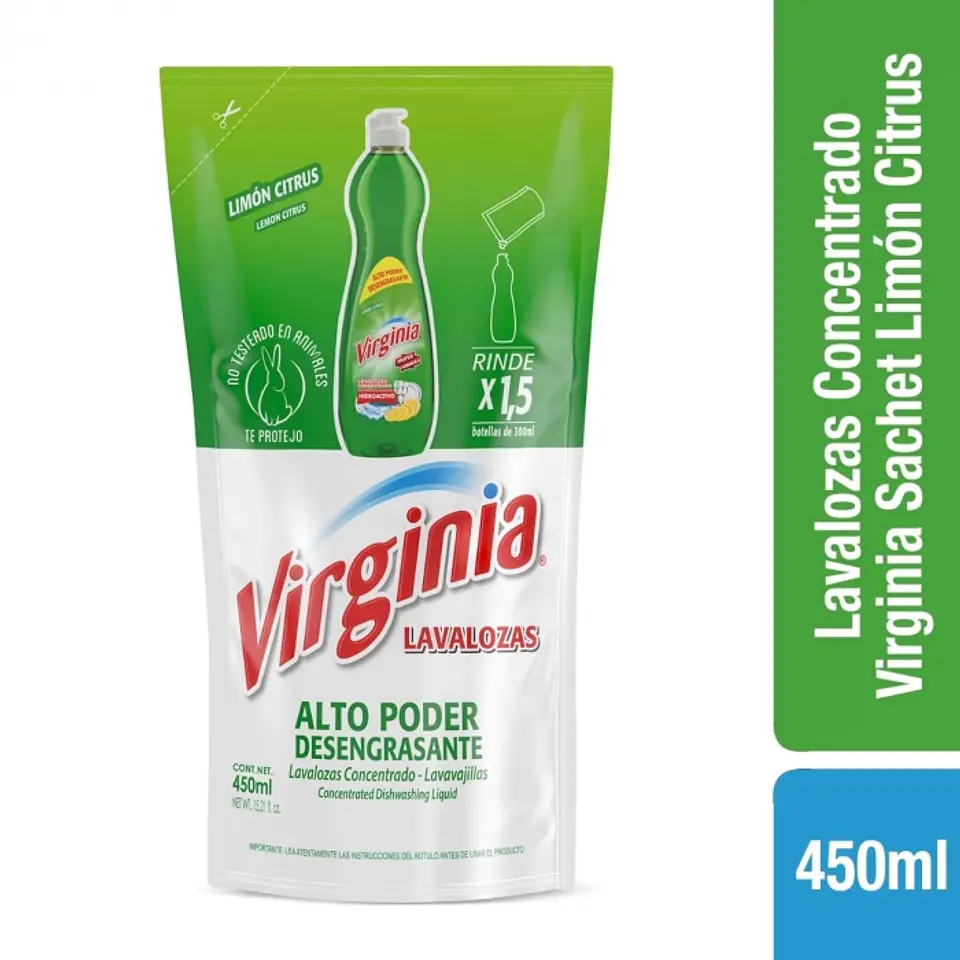 Lavaloza desengrasante recarga doypack 450 ML -VIRGINIA 1