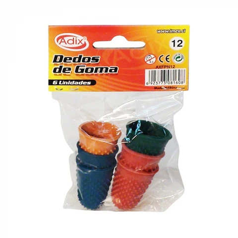 DEDO GOMA nº 12 COLORES 6 UND -ADIX