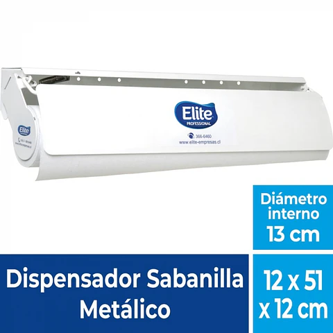 Dispensador sabanilla METÁLICO / BLANCO -ELITE
