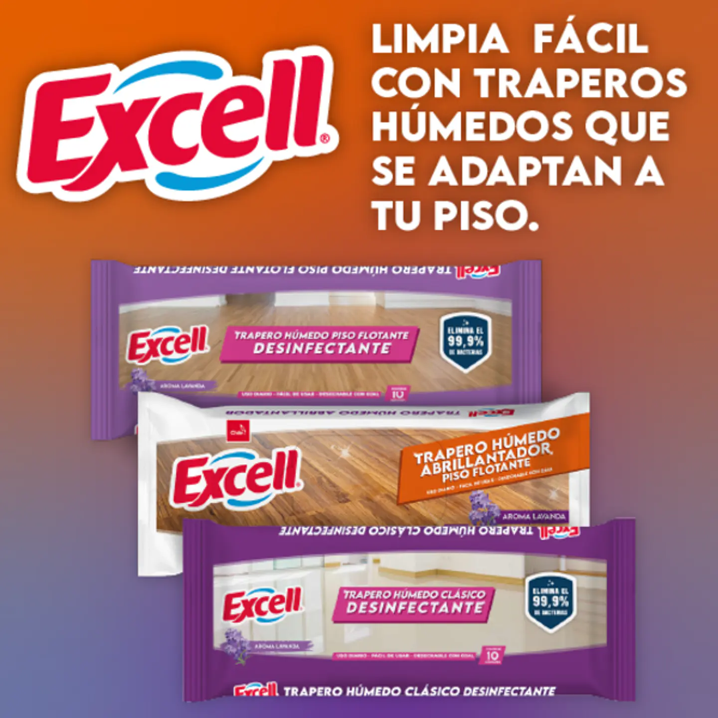 Trapero húmedo para piso flotante - primavera 10 UND x 1 PQTE -EXCELL 1