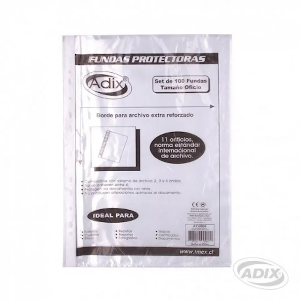 Funda plástica oficio 10 UND -ADIX 1