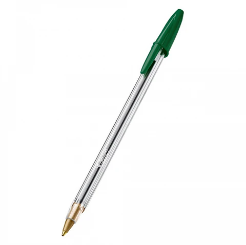 Lápiz pasta punta media cristal VERDE -BIC