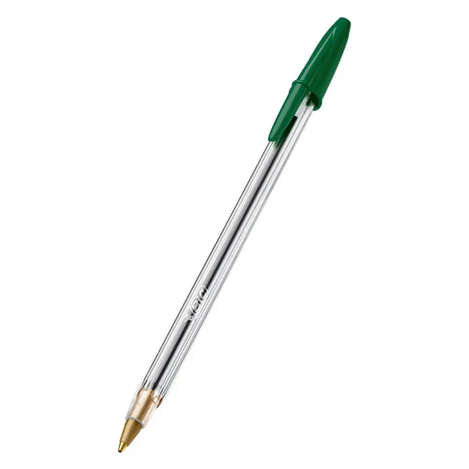 Lápiz pasta punta media cristal VERDE -BIC 1