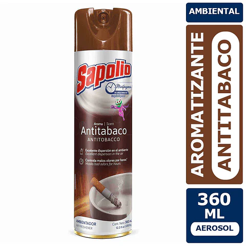 Desodorante ambiental antitabaco SAPOLIO 360 cc spray