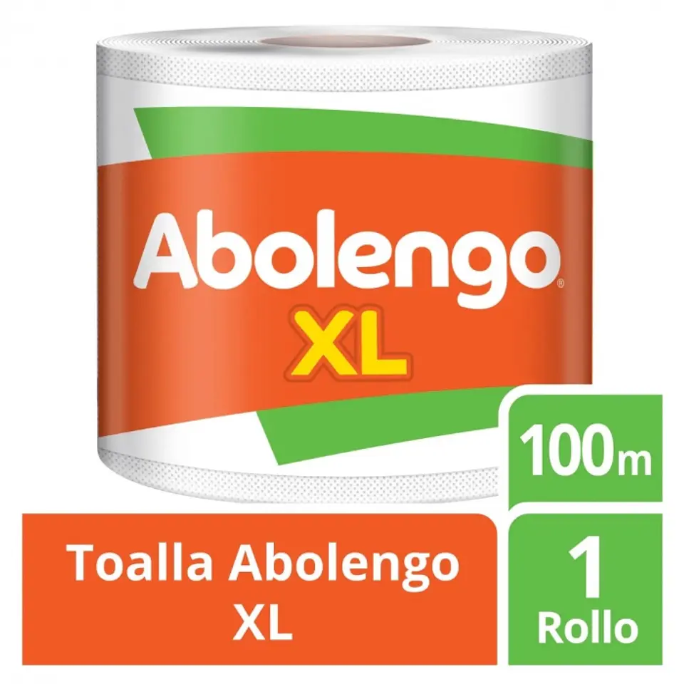 Toalla de papel bajo metraje h/d blanca xl 100 MT x 1 ROLLO -ABOLENGO 1