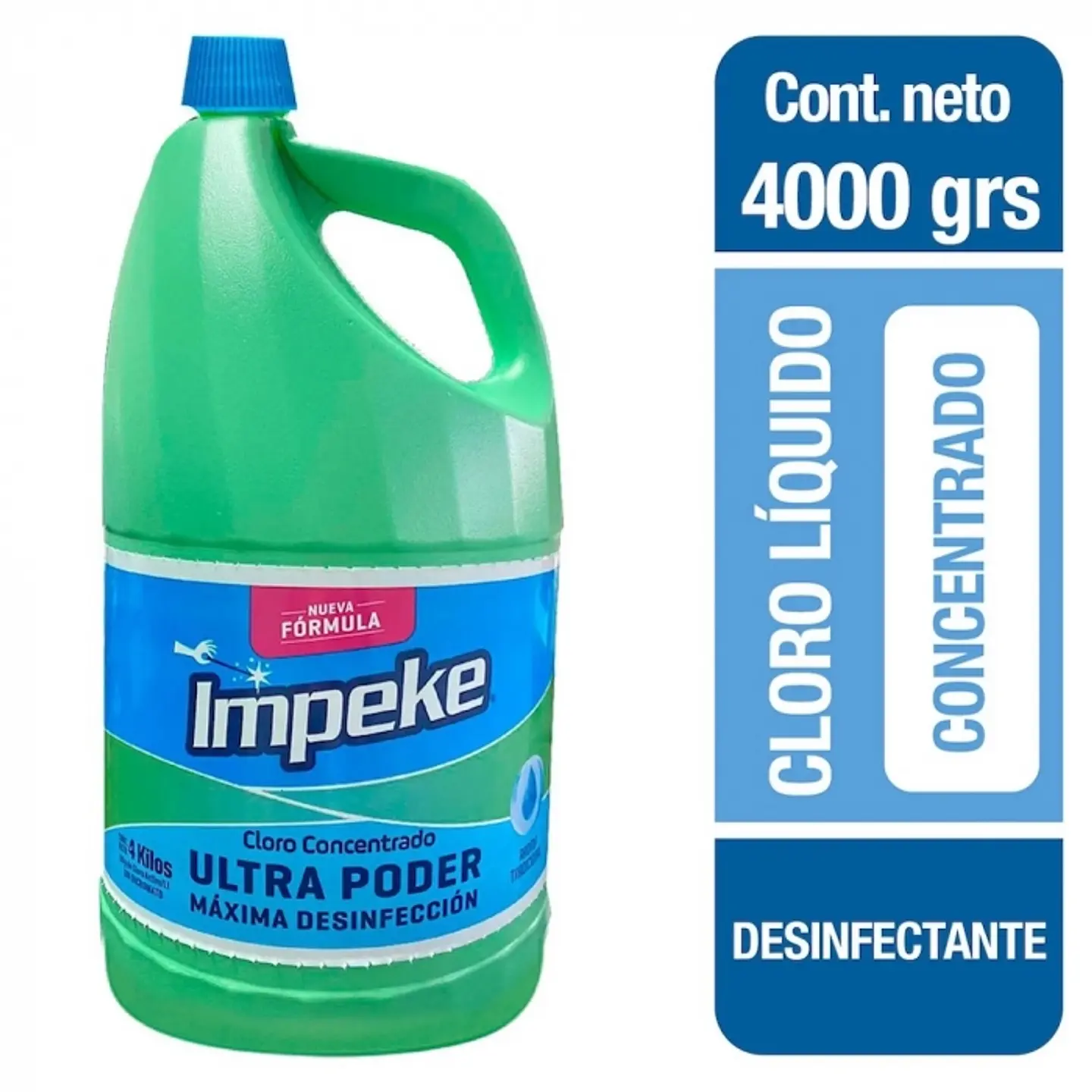 Cloro tradicional concentrado ultra poder 5% 4 KG -IMPEKE 1