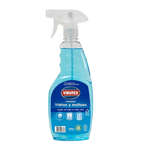 Limpia vidrios biodegradable con gatillo - bambú 500 ML -VIRUTEX