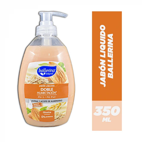 Jabón líquido - avena y aceite de almendras 350 ML -BALLERINA
