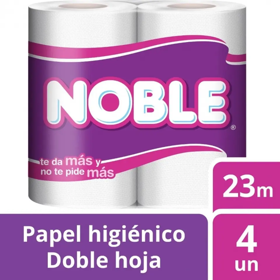 Papel higiénico bajo metraje 23 MT x 4 ROLLOS -NOBLE 1