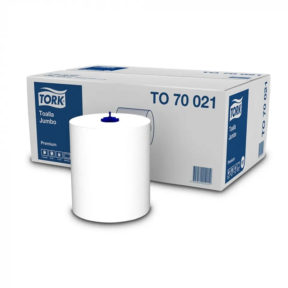 Toalla de papel jumbo h/d premium 150 MT x 6 ROLLOS -TORK 1