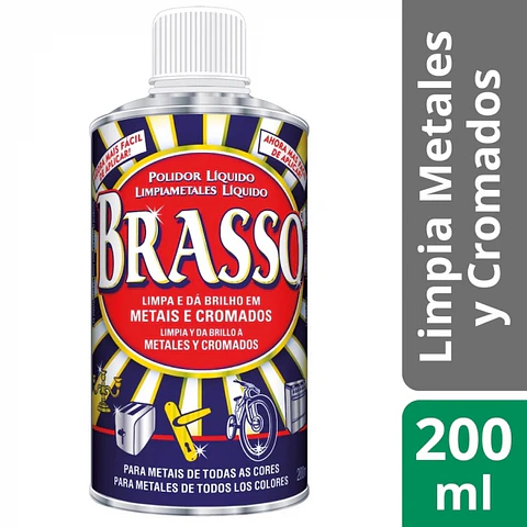 Limpiador de metales y cromados 200 ML -BRASSO