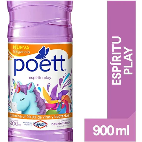 Limpiador de piso desinfectante - espíritu play 900 ML -POETT