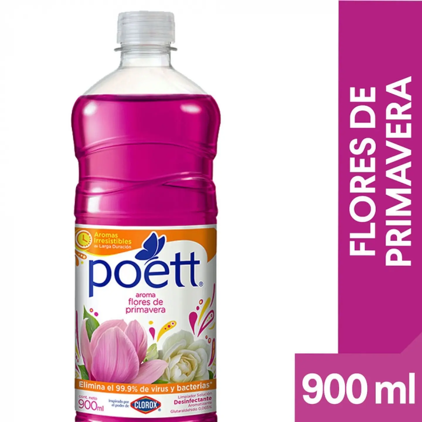 Limpiador de piso con desinfectante - flores en primavera 900 ML -POETT 1