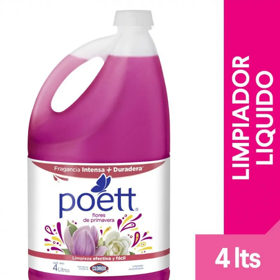 Limpiador de piso desinfectante - flores de primavera 4 LT -POETT 1