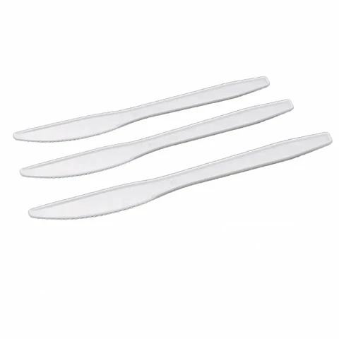 Cuchillos plásticos desechables blancos 100 UND -GENÉRICO