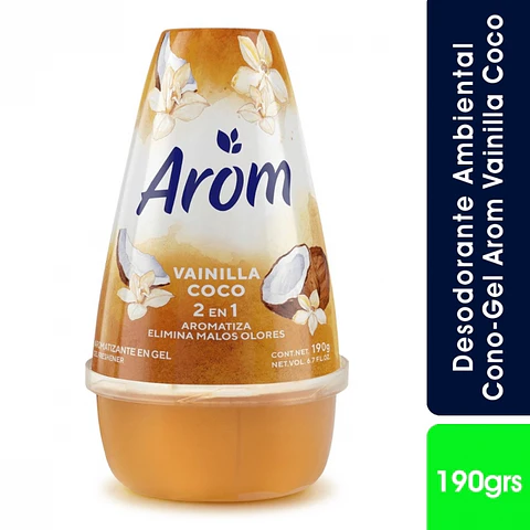 Aromatizante en gel cono 190 gr VAINILLA COCO -AROM