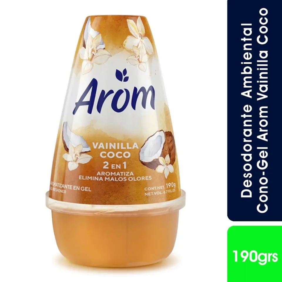 Aromatizante en gel cono 190 gr VAINILLA COCO -AROM 1