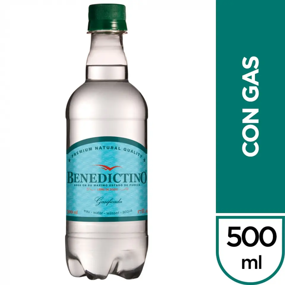 Agua mineral con gas 500 ML -BENEDICTINO 1