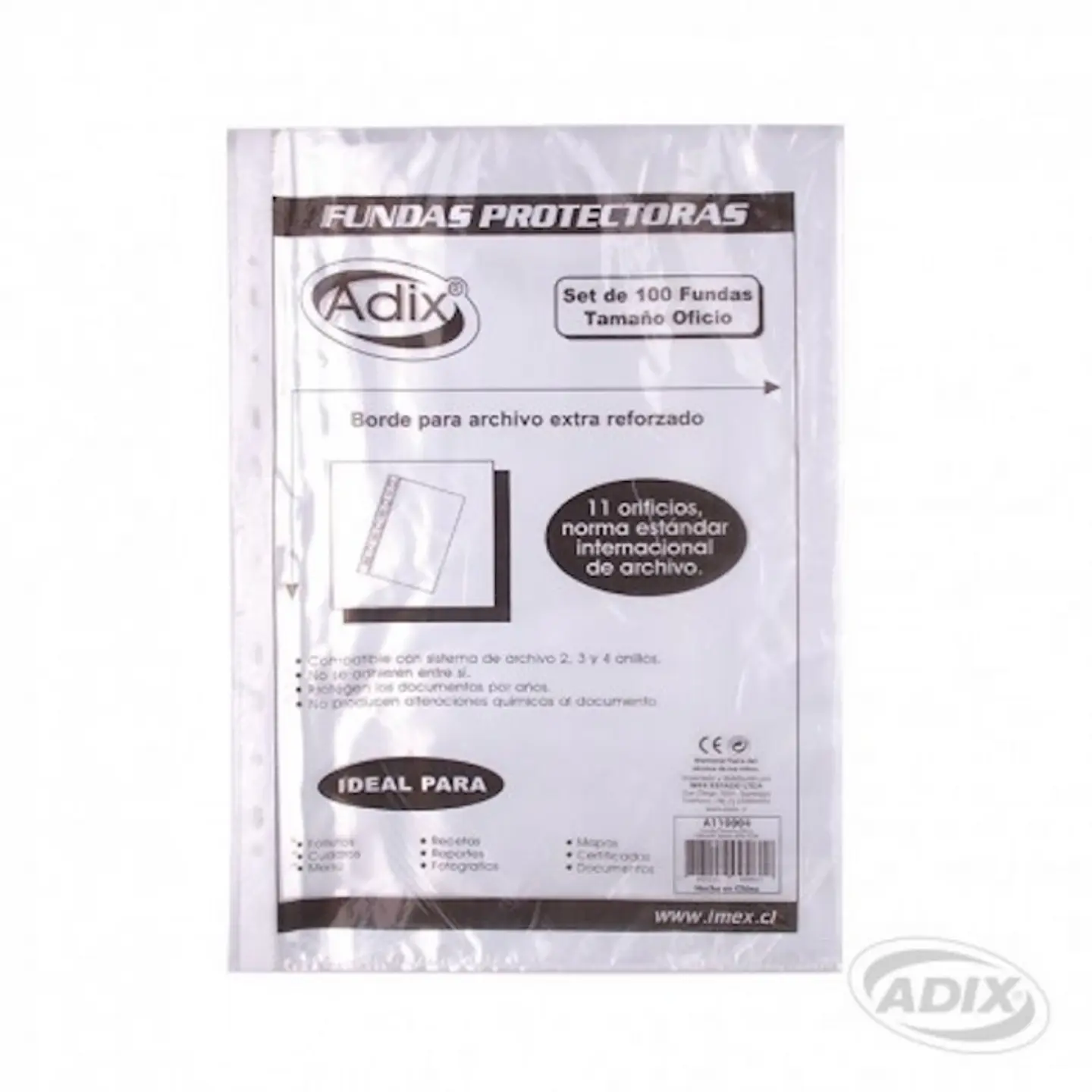 Funda plástica oficio 100 UND -ADIX 1