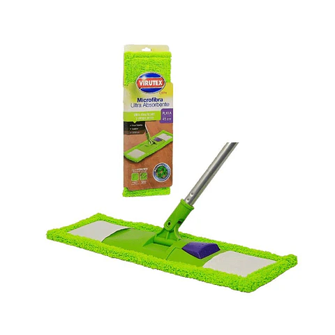 Set mango y mopa multiuso microfibra verde 45 CM -VIRUTEX