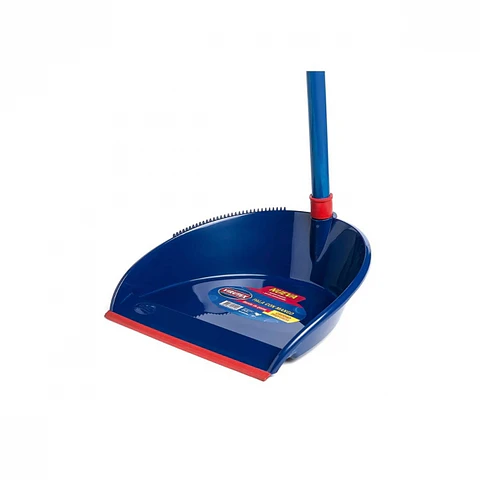 Pala de basura con mango plástico color azul - -VIRUTEX