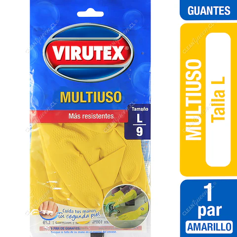 Guante latex multiuso amarillo TALLA L / 9  -VIRUTEX PRO