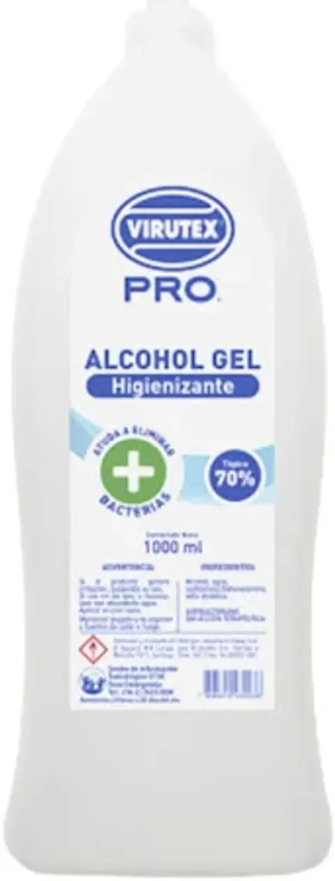 Alcohol gel botella sin dosificador 1 LT -VIRUTEX PRO