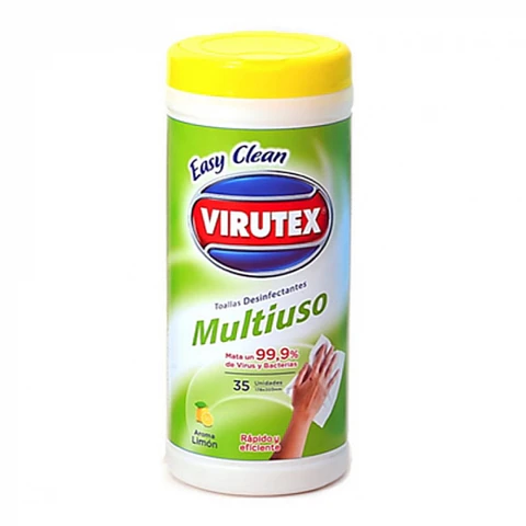 Paño toalla desinfectante easy clean aroma limón 35 UND -VIRUTEX