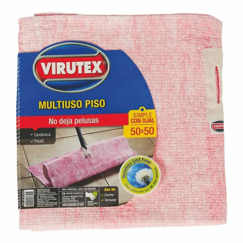 Trapero algodón rosado simple c/ojal 50 X 50 CM -VIRUTEX 1