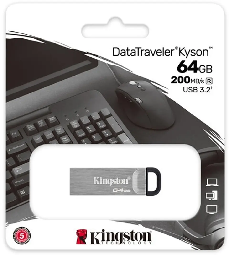 Pendrive usb 3.2 flashdrive datatraveler kyson 64 GB -KINGSTON 1