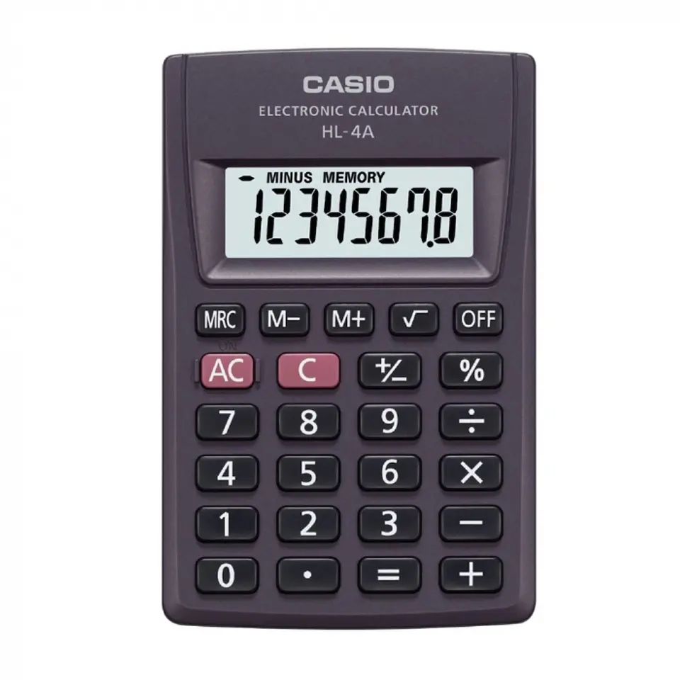 Calculadora de bolsillo 8 dígitos negra HL-4A -CASIO 1