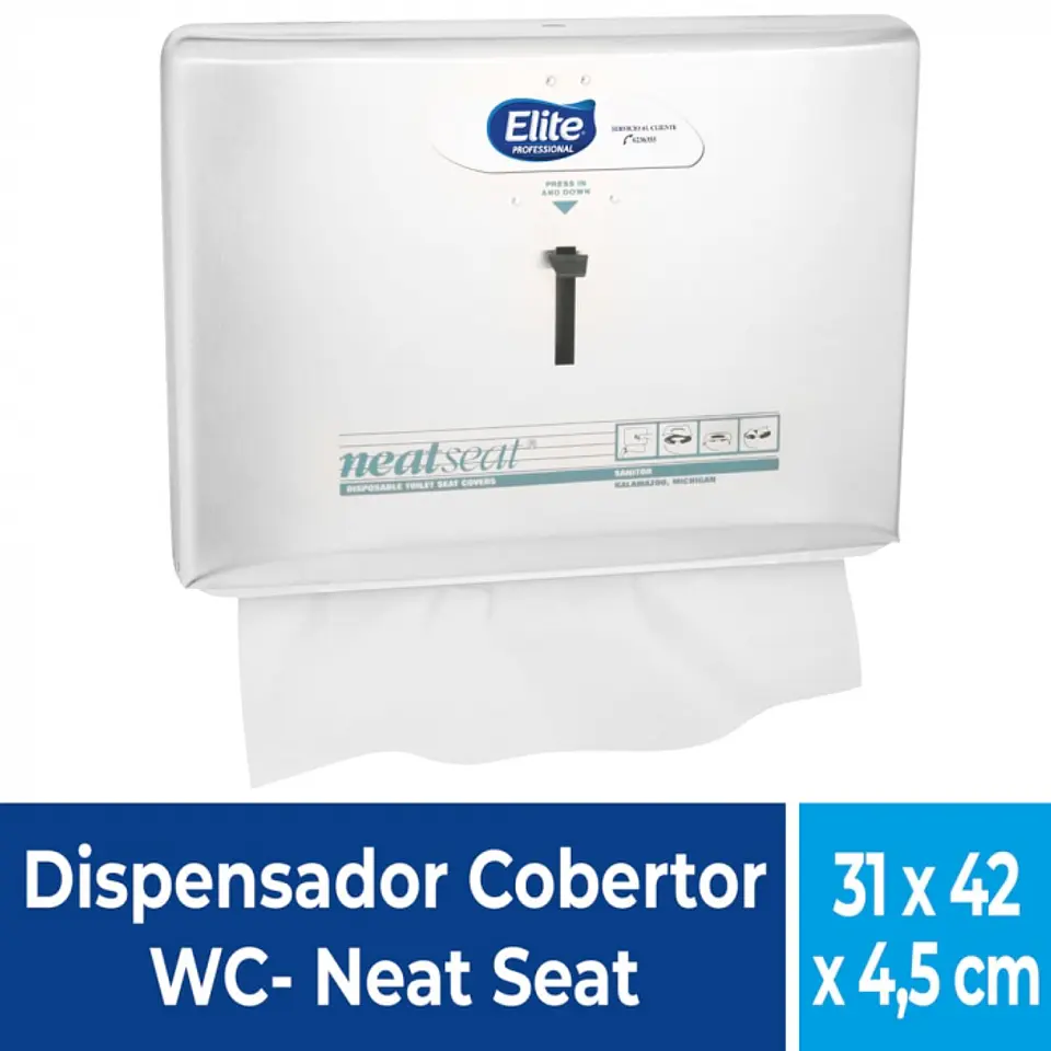 Dispensador cobertor wc METÁLICO / BLANCO -ELITE 1