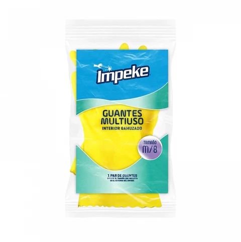 Guante latex multiuso amarillo TALLA S/ M/ L -IMPEKE