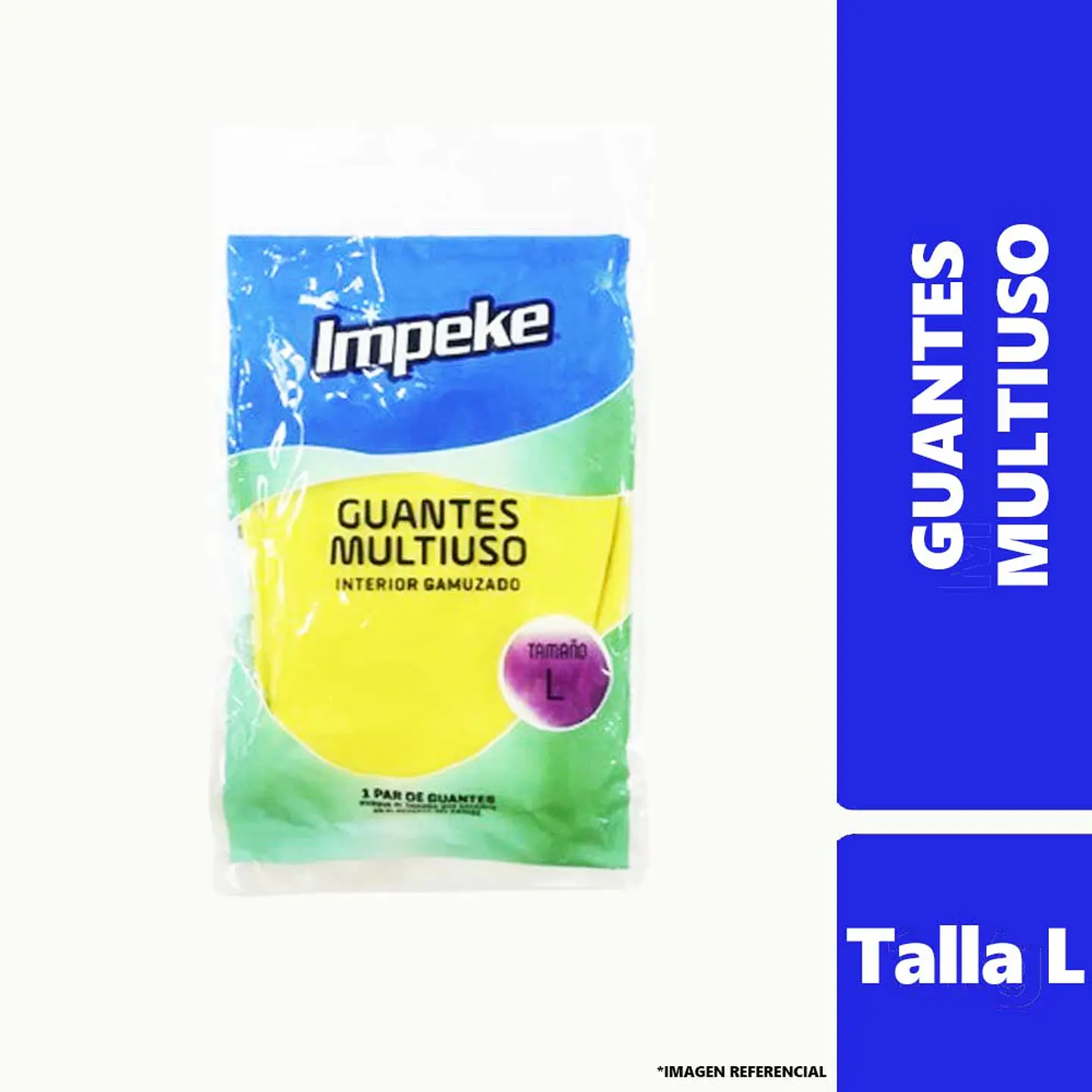 Guante latex multiuso amarillo TALLA L -IMPEKE 1