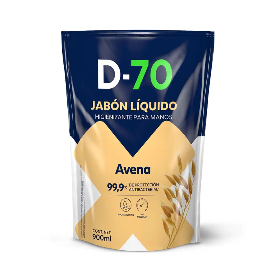 Jabón líquido antibacterial para manos- avena 900 ML -D-70 1