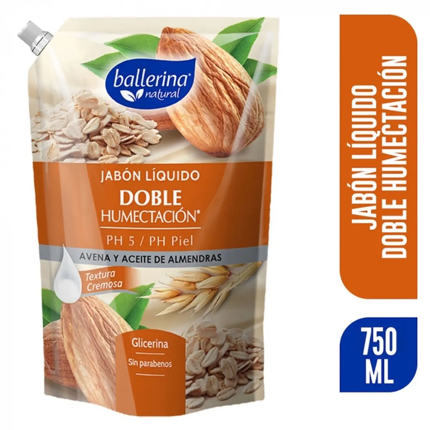 Jabón líquido - avena y aceite de almendras 750 ML -BALLERINA 1