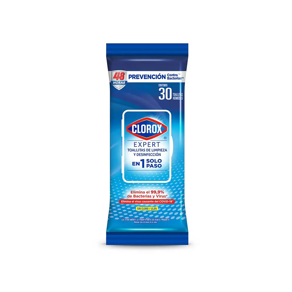 Clorox Toallas Desinfectantes Expert Flowpack 30 Unidades 1