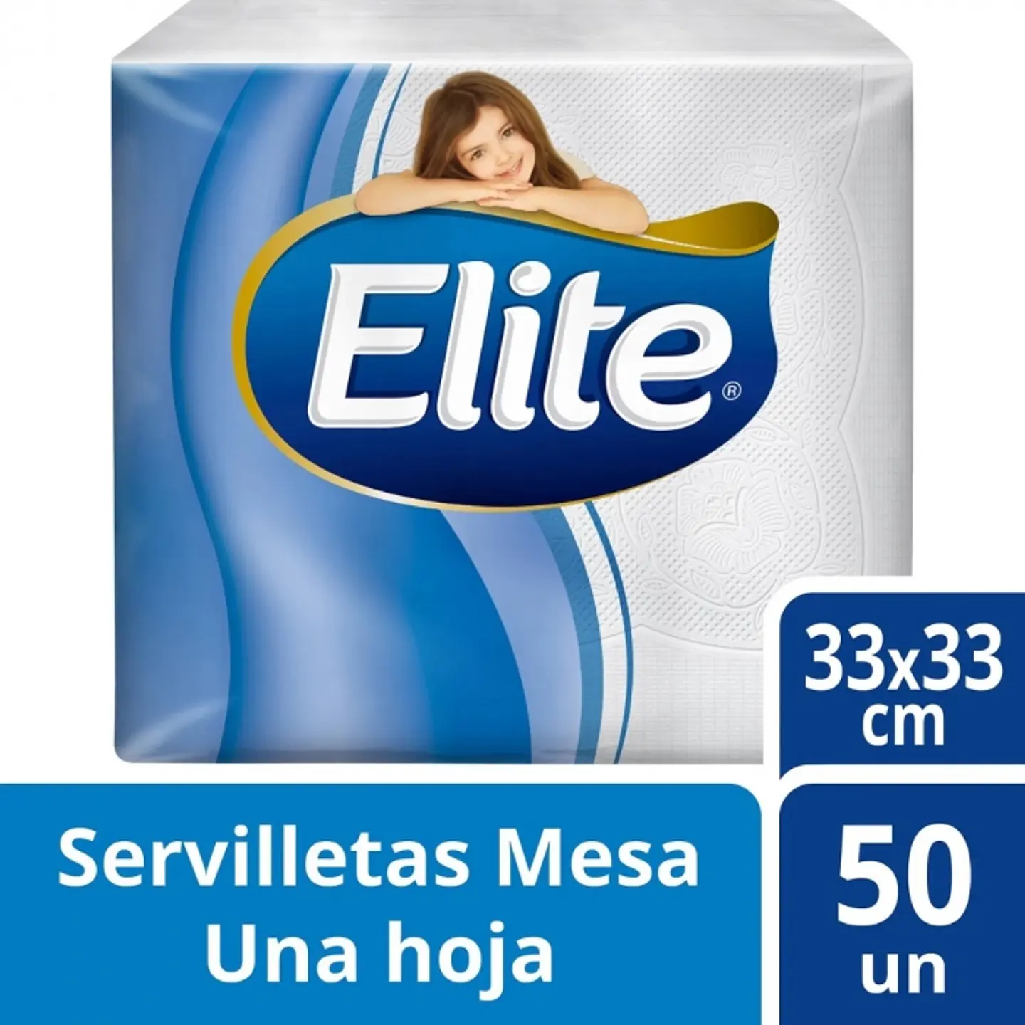 SERVILLETA MESA H/S MESA BLANCA 33 x 33 CM 50 HJS x 1 PQTE -ELITE 1