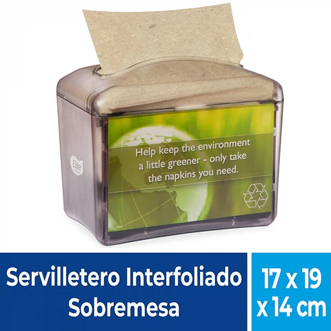Dispensador servilleta interfoliada PLÁSTICO -ELITE 17x19 x14 cm