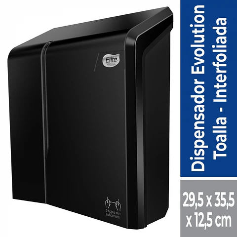 Dispensador toalla interfoliada evolution PLÁSTICO / NEGRO -ELITE