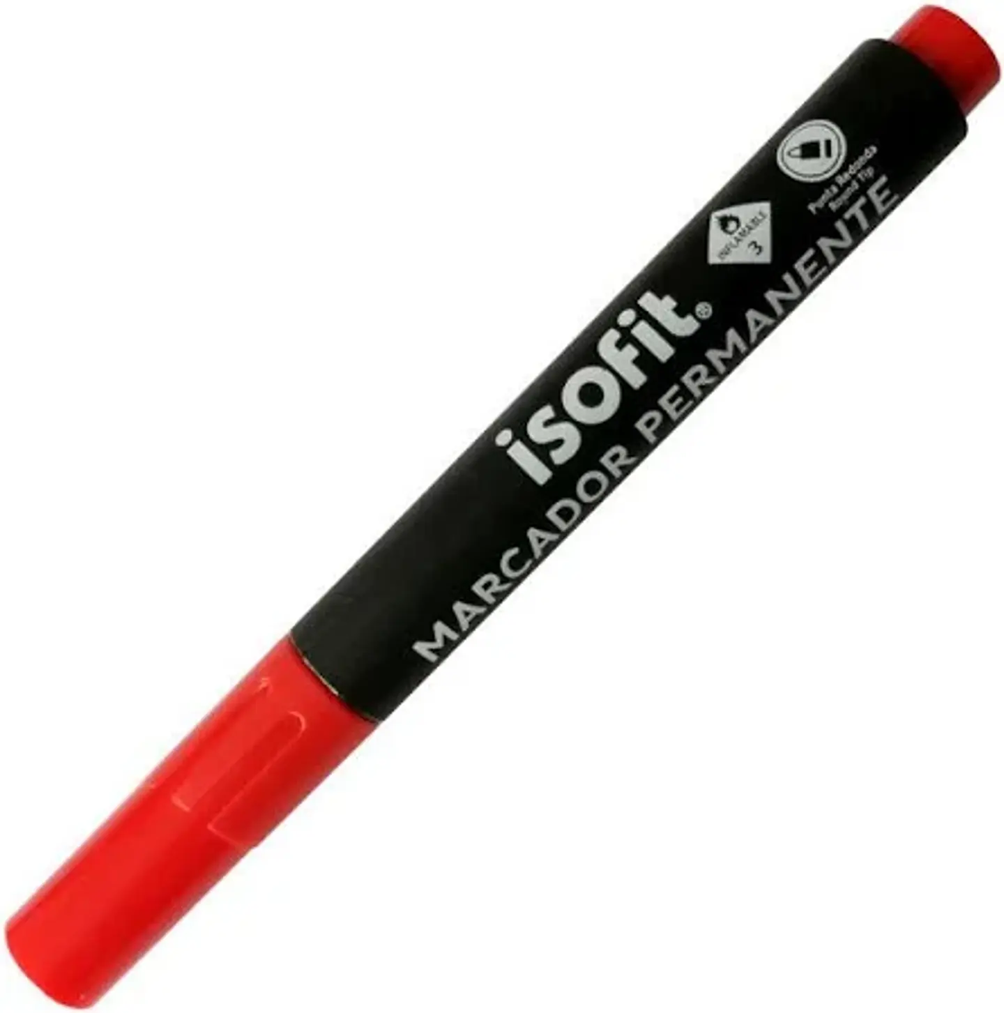 Marcador permanente punta redonda ROJO -ISOFIT 1