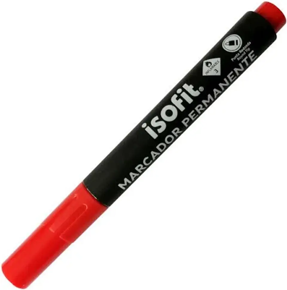 Marcador permanente punta redonda ROJO -ISOFIT 1