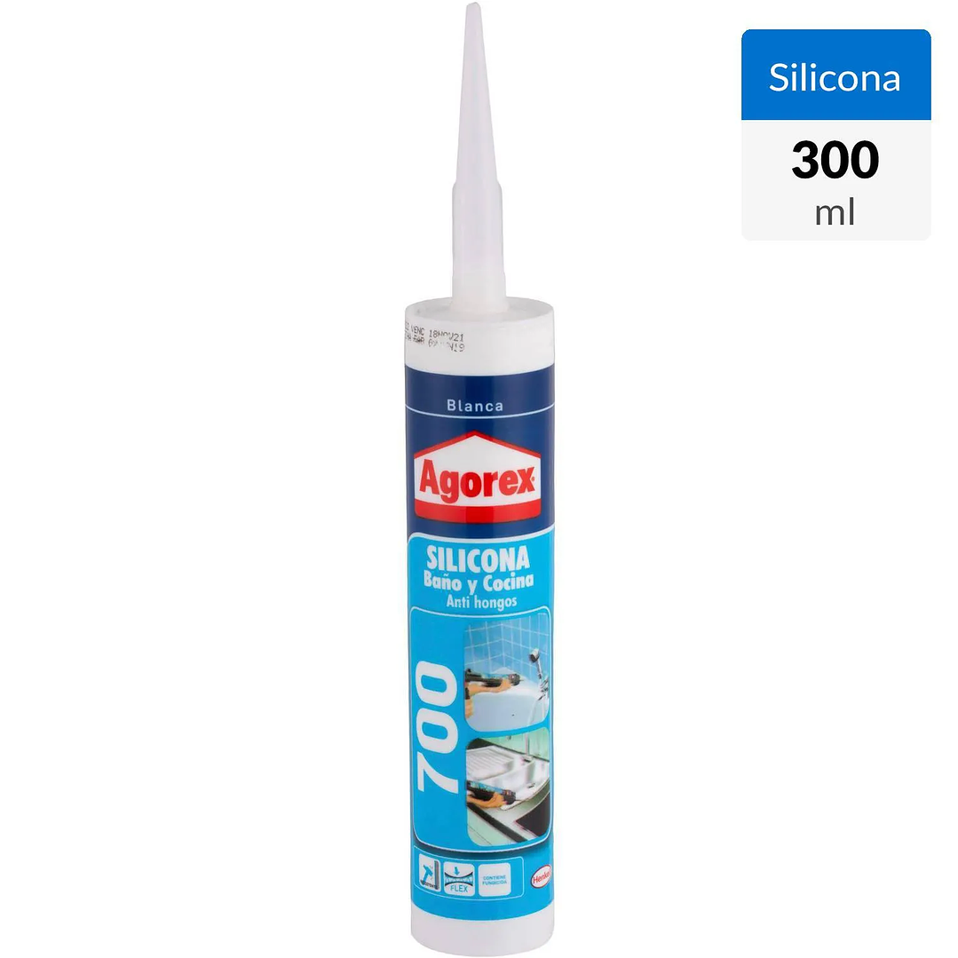 Silicona 300 ml 700 blanco Agorex 1